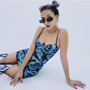 Jaded London bustier dragon print mini dress size 4